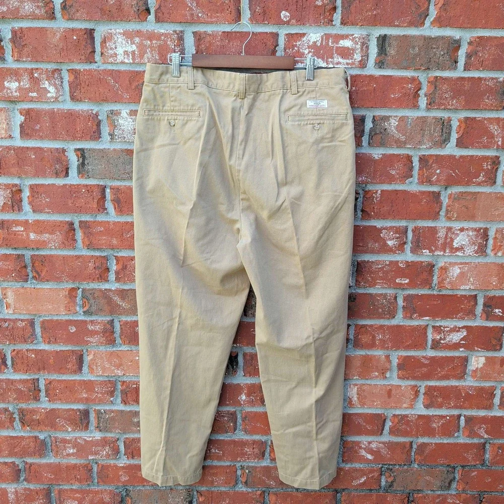 Polo Ralph Lauren Andrew Pant Mens 38x30 Khaki Tan Pleated Chino Cotton Trousers